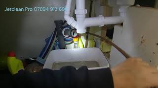 Satisfying Jet Cleaning Kitchen Sink Fat Unblock Plumber unable to do [upl. by Labors1]