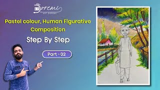 Part 2  Human Figurative Composition Drawing Pastel Color  Digital Painting Class in Photoshop [upl. by Ecnaled]