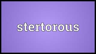 Stertorous Meaning [upl. by Asehr]