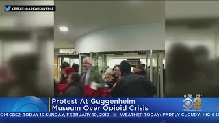 Dozens Storm The Guggenheim Museum In Protest Of Donor [upl. by Yssirhc]