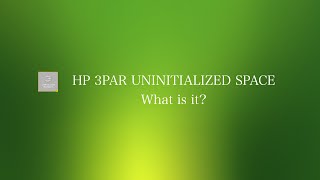 HP 3PAR Uninitialized Space [upl. by Ernie]