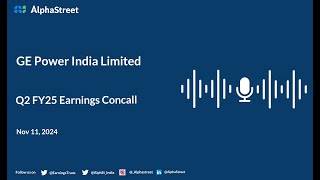 Ge Power India Ltd Q2 FY202425 Earnings Conference Call [upl. by Larina]