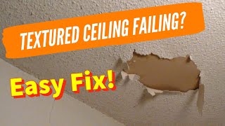 Popcorn Ceiling Repair FREE amp EASY Fix How To Repair a Textured  Popcorn Ceiling DIY [upl. by Jarek]