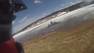 Snowmobile watercross fail [upl. by Ennagroeg261]