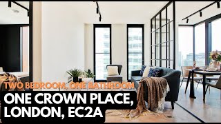 INSIDE the 14th Floor Two bedroom Apartment in One Crown Place EC2  Harvey W James [upl. by Aurelius]