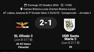 SLO vs UDR Sta Maria  3ª Jornada AFL III Div JunB Sub17  2ª Parte [upl. by Anehsak164]