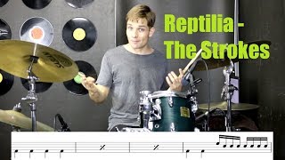 Reptilia Drum Tutorial  The Strokes [upl. by Naval]