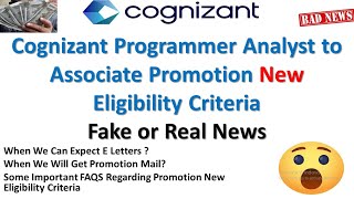 Cognizant PA to A Promotion New Eligibility Criteria  Cognizant Promotions Eligibility Criteria [upl. by Noiek]