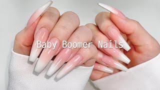 5천 원 폴리젤로 베이비부머 네일하기💅 다이소네일  옴브레네일  셀프네일 ASMR [upl. by Adnohsal]