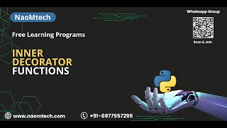 46 Python Tutorial for Beginners  Inner Functions  Decorators [upl. by Linker]