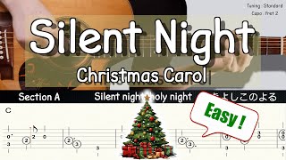 quotEasy Versionquot Silent Night  Finger Style Cover  TABChordsLyrics EnglishampJapanese [upl. by Eilah246]