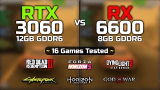 RTX 3060 vs RX 6600  16 Games Tested  Biggest Comparison [upl. by Assyral253]