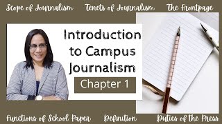 Introduction to Campus Journalism Chapter 1 Part 1 [upl. by Yran]