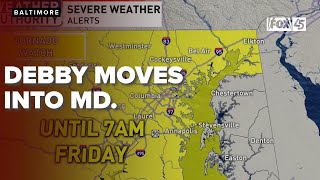 Debby moves into Maryland Thursday night weather update [upl. by Navinod538]