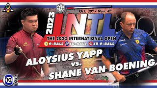 10Ball  SHANE VAN BOENING vs ALOYSIUS YAPP  2023 International Open Bigfoot 10Ball Challenge [upl. by Noimad]