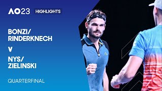 BonziRinderknech v NysZielinski Highlights  Australian Open 2023 Quarterfinal [upl. by Annaitsirhc]