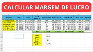 Planilha para calcular a Margem de Lucro de Vários Produtos no Excel [upl. by Gus496]