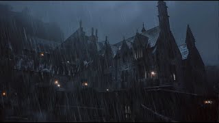 Hogwarts in a Rain Storm  ASMR Storm Sounds  Focus and Sleep [upl. by Tarfe]