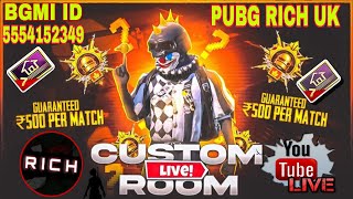 BGMI LIVE CUSTOM ROOM  CustomRooms  PUBG LIVE CUSTOM ROOMSbgmilive bgmicustomroom giveaway [upl. by Lidaa887]