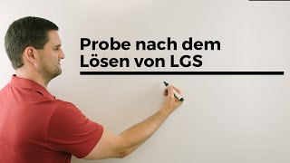 Probe nach dem Lösen von Linearen Gleichungssystemen LGS  Mathe by Daniel Jung [upl. by Quartas]