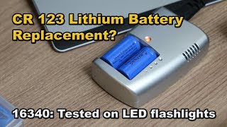 16340 rechargeable lithium ion batteries tested on LED flashlights [upl. by Asus]