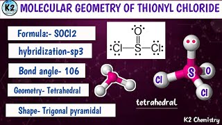 molecular geometry of socl2 thionyl chloride l socl2 geometry and shapebond angle l chemistry l [upl. by Belda311]