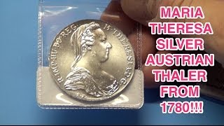 Two 1780 Maria Theresa Silver Austrian Thalers [upl. by Jempty11]