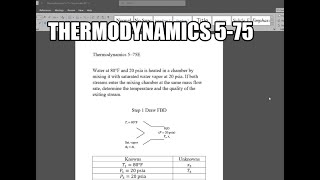 Thermodynamics 575 Water at 80°F and 20 psia is heated in a chamber by mixing it with saturated [upl. by Ferde201]