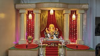 Ganpati decoration at home Rajmahal theme  Sandeep Kamble [upl. by Akerdnuhs89]