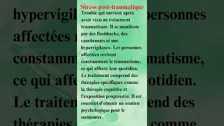 définition du Stress post traumatique apprendrelefrançais stressmanagement reducestress [upl. by Furr744]