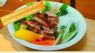 Vietnamese Noodles with Lemongrass chicken Bun Ga Nuong collaboration [upl. by Dido]