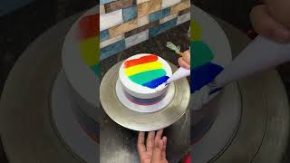 Vannila बाला Rainbow 🌈 Decorating मय काटूँगी cake ytviral cakedesign cakes youtube shorts [upl. by Alveta]