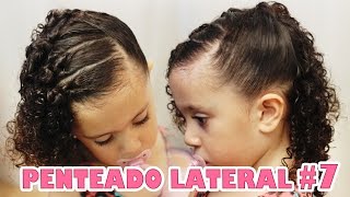 Penteado Infantil Lateral Fácil com Ligas de Silicone 7  Sr e Sra Martinez [upl. by Mamie]