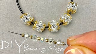 Beaded Beads Tutorial Beading Techniques Jewellery  Beads Charm Making [upl. by Abehsile]