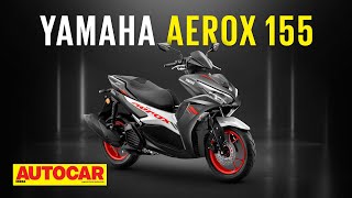 2021 Yamaha Aerox 155  Indias most powerful scooter  First Look  Autocar India [upl. by Allerus]