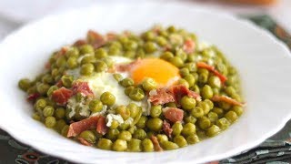 GUISANTES CON JAMÓN Y HUEVO CUAJADO [upl. by Lola]