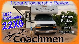 RV 1 year review  Coachmen Freelander 22XG Deep Dive [upl. by Christian]