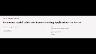 Unmanned Aerial Vehicle for Remote Sensing Applications—A Review  RTCLTV [upl. by Aldredge]