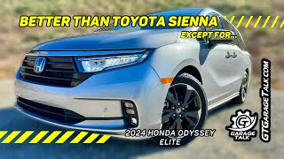 2024 Honda Odyssey Elite  Better than Toyota Sienna [upl. by Leeban]