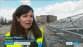 Le Parc des expos temporaire de Strasbourg est en plein assemblage [upl. by Boggers]