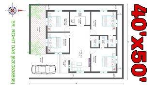 40x50 house plan 50x40 house plan 40x50 ghar ka naksha 40 by 50 house plan [upl. by Oribel]