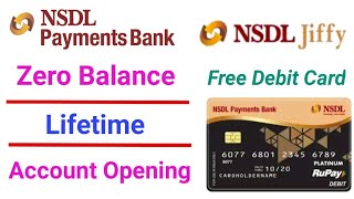 NSDL Payment Bank Zero Balance Account Opening  NSDL Jiffy  NSDL Payment Bank Login [upl. by Imas463]