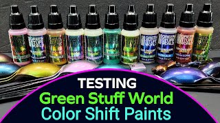 Testing Green Stuff World Color Shift Paint  Awesome Acrylic Colorshift Colors [upl. by Mandal202]