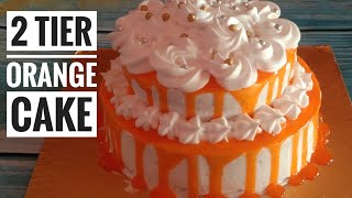 2 tier orange cake recipeOrange birthday cake recipeSimple and Delicious Cooking [upl. by Asile]