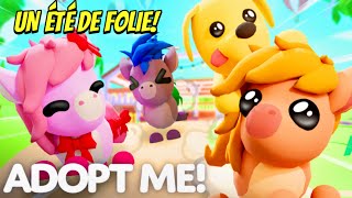 UN ÉTÉ GÉNIAL À SOCCUPER DES PONEYS DANS ADOPT ME NOUVEAUX MINI GAMES PETS ET PLUS ENCORE ROBLOX [upl. by Elfont444]