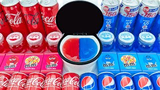 Satisfying Video Making Soda Slime Mixing Coca Pepsi Random Things Red Blue into Clear Slime ASMR [upl. by Nette518]