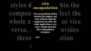 View encapsulation in Angular angulardeveloper coding angular css angularinterview [upl. by Enelec]