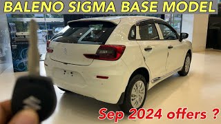 NEW BALENO 2024 SIGMA BASE MODEL ₹66 LAKH✅ l ON ROAD PRICE l Features l marutisuzuki [upl. by Judus]