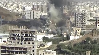 Video shows moment double tap air strike hits Yemen funeral [upl. by Daisy56]