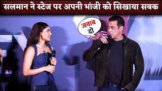 Salman Khan Taught Lesson To Niece Alizeh Agnihotri On Stage At Ferrary Trailer Launch [upl. by Suckow]